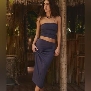 Free People Good Feels tube set size small in purple NWT